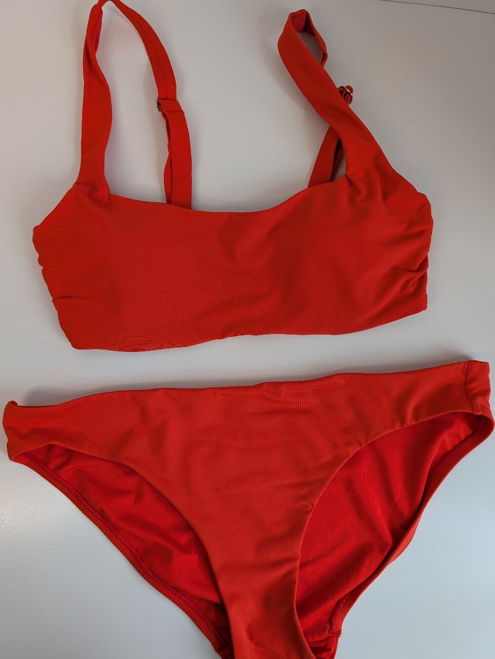 Athleta Vibrant Red Bikini Swimsuit Set - 32B/C Top & Small Bottoms